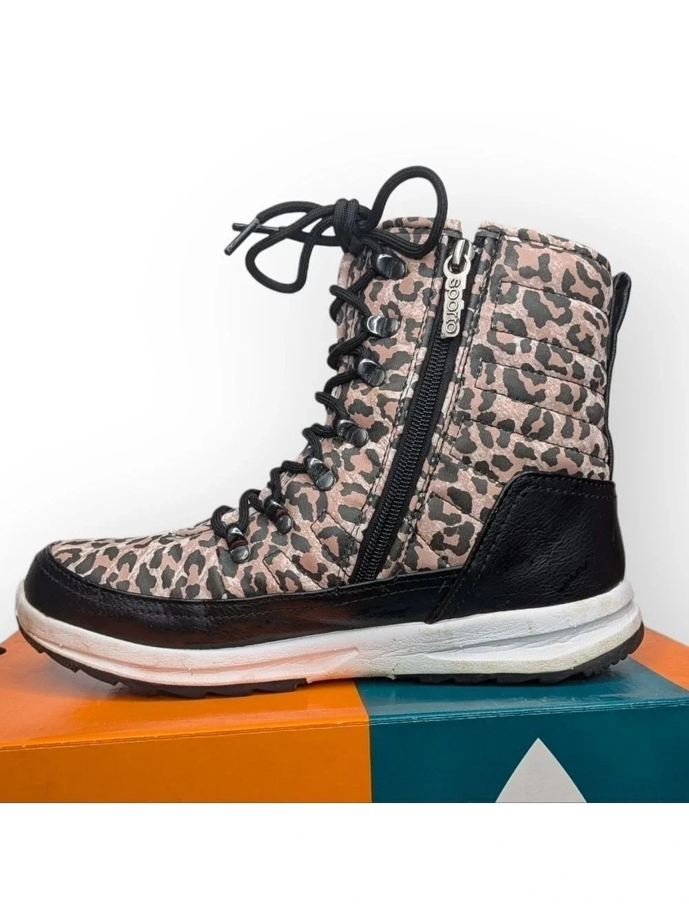 Sporto Leopard Print‎ Warm Lined Winter Boots Women’s 6.5M Waterproof NO OFFERS